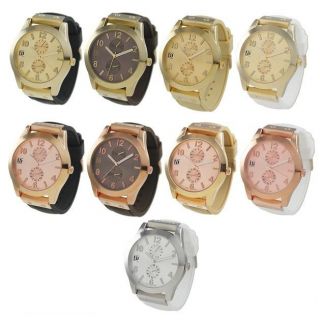   Platinum Womens Silicon Jelly band Decorative Chronograph Style Watch