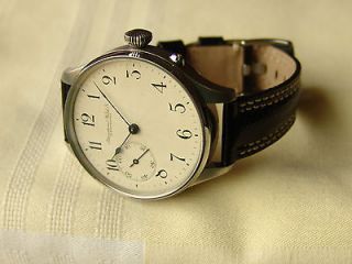 Fine 48mm steel IWC antique watch c 1899
