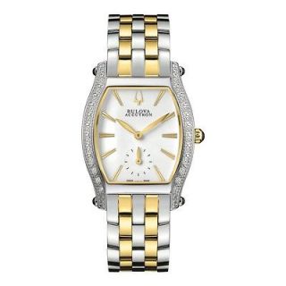 Bulova Accutron 65R102 Womens Saleya Diamond Bracelet Watch Two Tone 