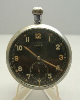 Vintage military, CYMA, top winding pocket watch. Perfect Working 