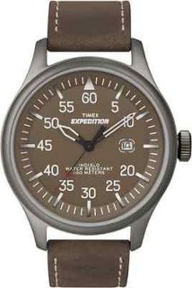   Military Field Leather Watch, Indiglo, 100 Meter, Date, T49874