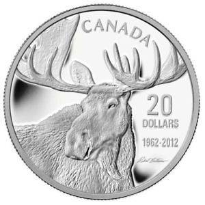2012 Canada $20 Fine Silver Coin   Robert Bateman Moose