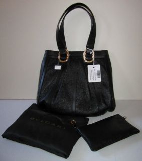 BULGARI BLACK ROWENA LEATHER HANDBAG