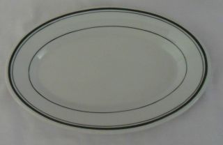 Vitrified by Sterling China Co. Restaurant Ware Green Stripes Platter 
