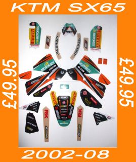 KTM SX 65 MOTOREX GRAPHICS KIT 2002 08 WEST COAST