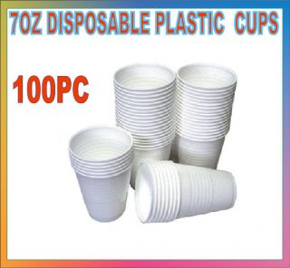 100 x 7OZ PLASTIC DISPOSABLE ECONOMY TUMBLER CUPS TEA WATER PARTY 