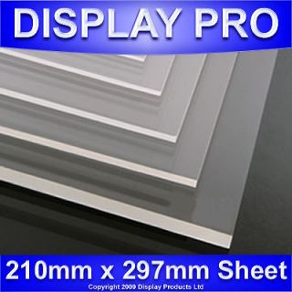   297mm A4 CLEAR ACRYLIC MATERIAL PERSPEX PLASTIC PANEL SHEET 2mm   10mm