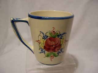 Vestal Alcobaca Portugal handpainted Coffee cup Mug floral design 