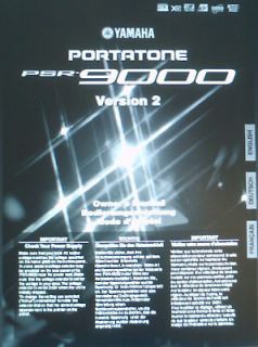 YAMAHA PSR 9000 PORTATONE MUSIC WORKSTATION V2 OWNERS MANUAL BOUND 