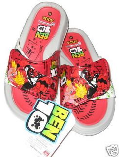 3R92 NWT BEN 10 HEATBLAST FOURARMS Velcro Slippers Sz 8