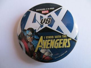 Men VS Avengers I stand with PIN/ Button Badge Comic Con 2012 Marvel 