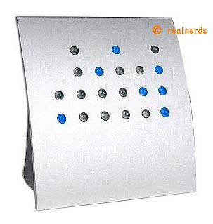 Anelace Powers of 2 BCD Binary Clock Blue LED & Silver