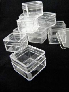 Wholesale 144 clear Plastic Boxes size 1 inch for contain small items 