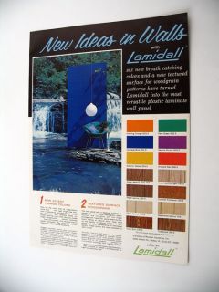 Lamidall Plastic Laminate Wall Panel 1963 print Ad