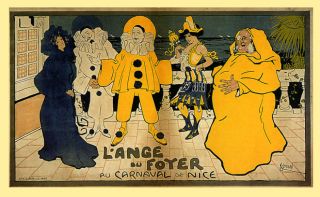 Ange Foyer Carnival Nice Pierrot France French Vintage Poster Repro 