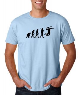 Mens Evolution of Man Volleyball Spike Beach Sports T Shirt Tee