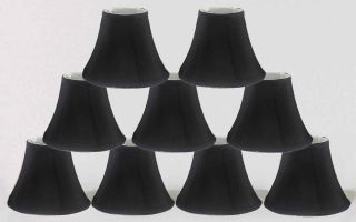   Lamp Shades, Set of 9, Soft Bell 3x 6x 5 Black , Clip on, NEW