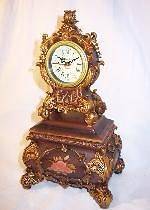 ANTQ Rococo Style Mantel Mantle Clock Jewelry Box