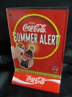 Coca Cola Table Menu / Ad / Sign Holder with 1997 Contest Ad and Entry 
