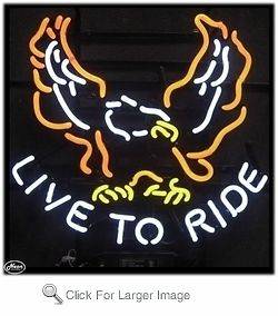 Live To Ride Neon Sign, Bike, Motorcycle, Harley, Yamaha, Chopper, Hot 