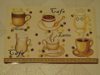   NEW Set Four 12 X 18 Vinyl Coffee Latte Placemats By The Home Store
