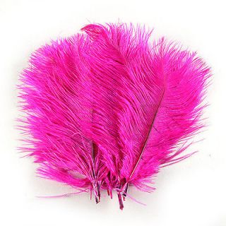 10PCS rose red ostrich feather 20 25 cm, 8 10 inches long new