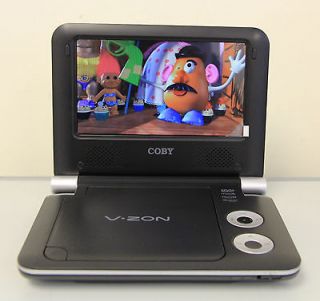 Coby V ZON Portable 7 DVD CD  Player Remote Silver & Black Model 