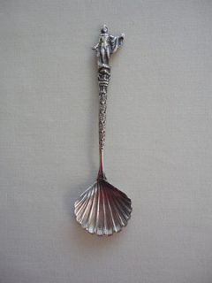 Scallop Shell Silver Color Metal Spoon Made in Italy Nobleman