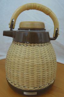  Corning Pot With Bamboo W Swing Handle Glass Insert 4 Cup Japan Cute