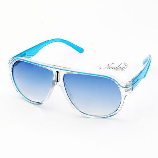   Cool Neon Bright Blue Color Sunglasses Colored Lenses Spring Hinges