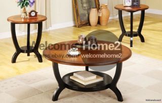 3PC Coffee Table & End Tables Set in Espresso Finish