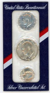 1976 US Mint Bicentennial Silver Uncirculated Coin Set kd802