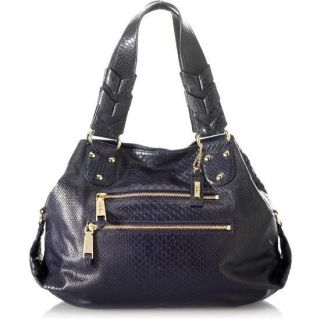 Cole Haan Crosby Snake Print Devin Dark Blue Tote Retails for $435