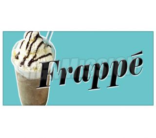 FRAPPE Decal iced cold coffee drink greek sign new cart trailer stand 