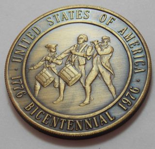 1776   1976 Bicentennial Spirit of 76   Salina NY Bronze Token Medal