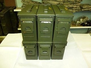 Lot of Six(6) M19A1 (.30 Cal) Ammo Cans, USED