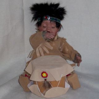 Cathay Porcelain Native American Doll Robert by Drum
