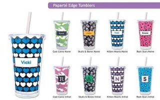 Personalized Plastic Tumblers Skull Hearts Camo Plastic Cups Tumblers 