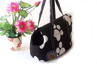 Beauty Black Paw  Dog Cat Pet Travel Carrier Tote Bag /13 Purse 