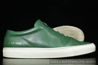 Common Projects Original Achilles Low Leather GREEN WHITE 40 CM (US 8 