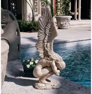    When Angels Mourn Emotional Winged Memorial Angel Sculpture Statue