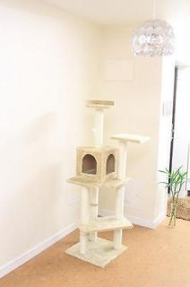 New Beige 60 Cat Tree Condo Furniture Scratch Post Pet House