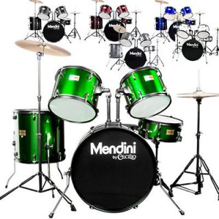 Mendini Full Size 5 Pcs Adult Drum Set +Cymbal Green Black Blue Red 