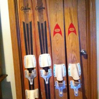 VINTAGE TWO SETS OF WOOD SKIs GIBSON 2 Skis & JC Higgins