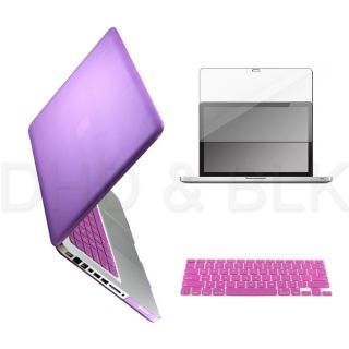   Purple Hard Case for Macbook Pro 15 + Keyboard Cover + Screen Guard
