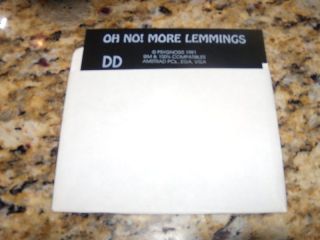 OH NO MORE LEMMINGS PC XP COMPUTER VIDEO GAME 5.25 INCH FLOPPY DISC 