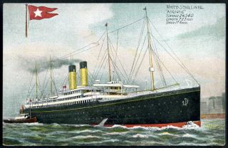 ADRIATIC (1907) White Star Line. J.W.B. Ship & House Flag series 