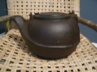 Large Vintage Cast Iron Tea Kettle