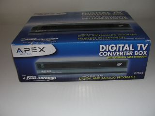 Brand New in Box Apex DT504 Digital TV Converter Box w/ Analog Pass 