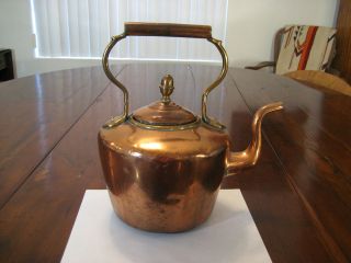 Classic 19thC Large American Copper Tea Hot Water Kettle